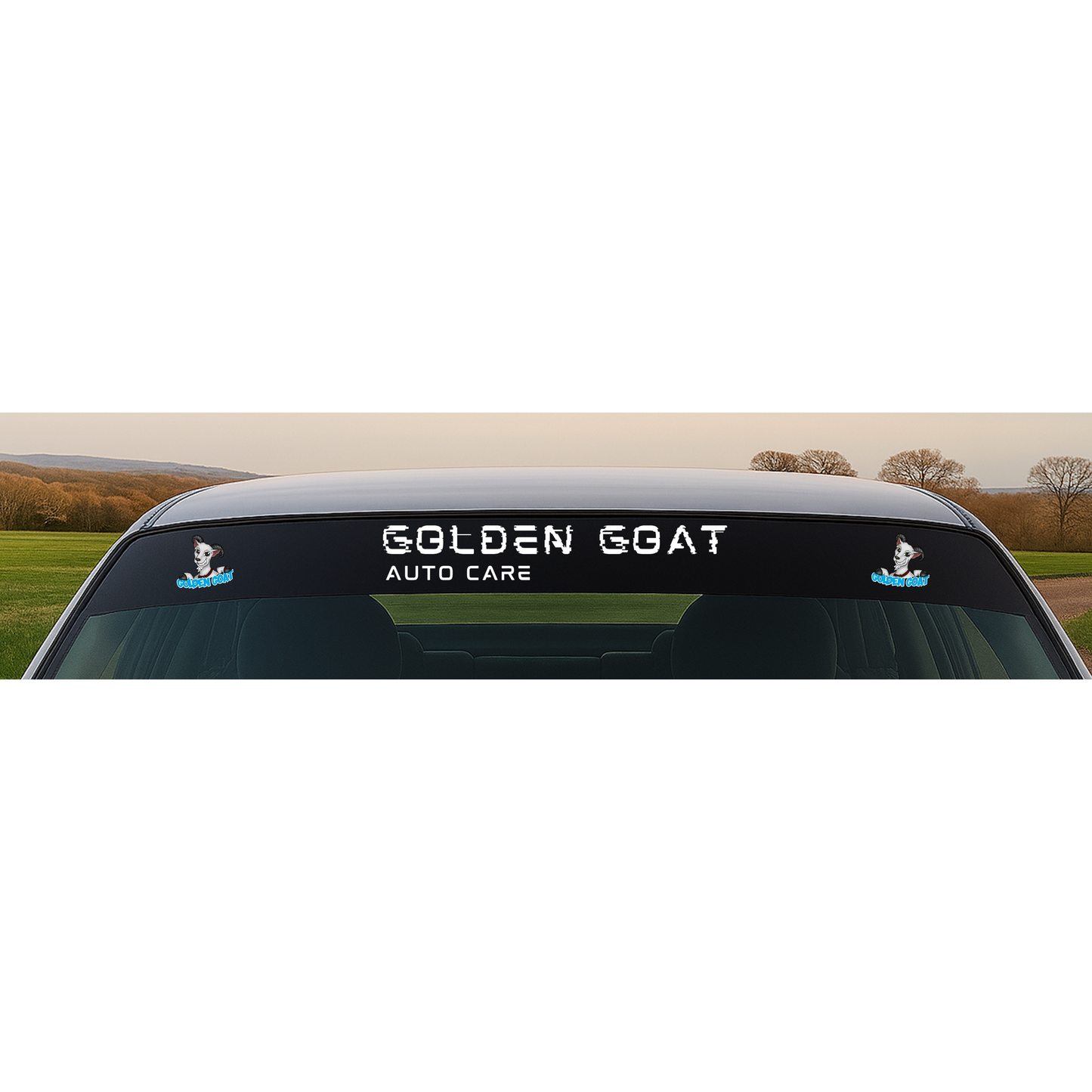 Golden Goat Auto Care Sunstrip Sticker - Redline Graphics UK