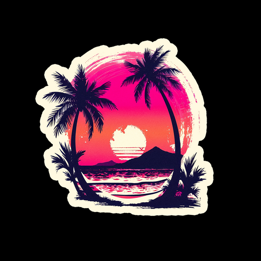 Retro Palm Tree Sunset